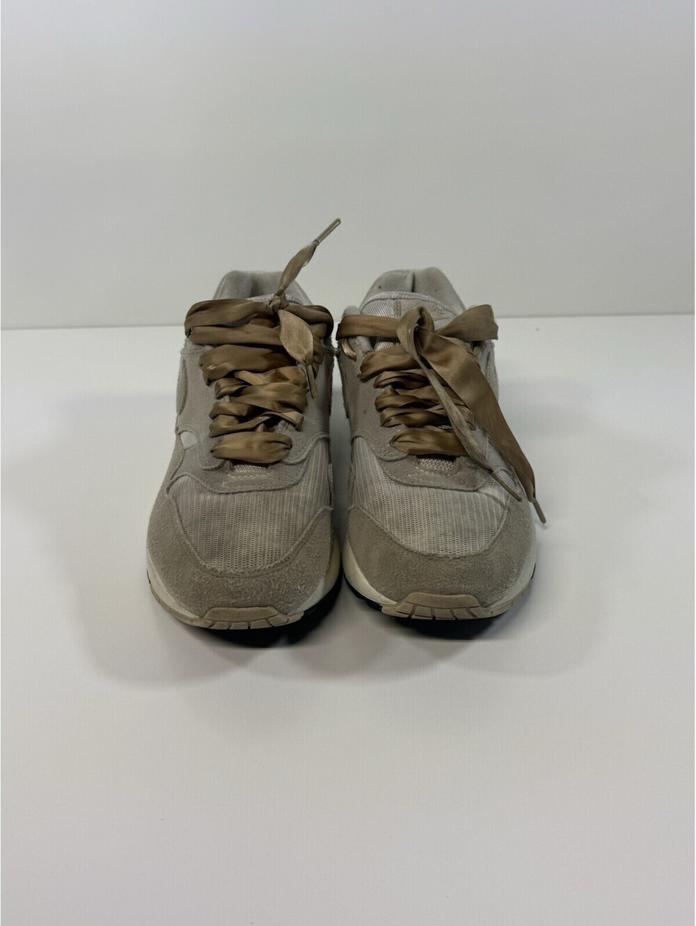 Nike Air Max 1 Premium Women’s Size 7.5 Taupe Beige Suede Mesh Satin Lace Shoes